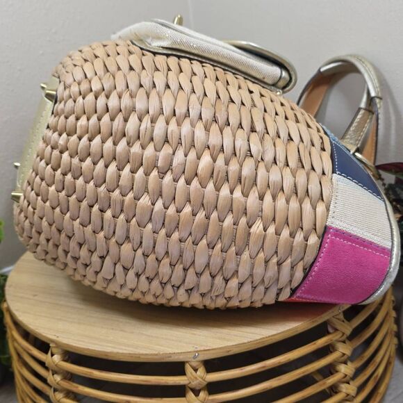 Coach Rare Vintage Legacy Lily Straw Tote - Picture 7 of 16